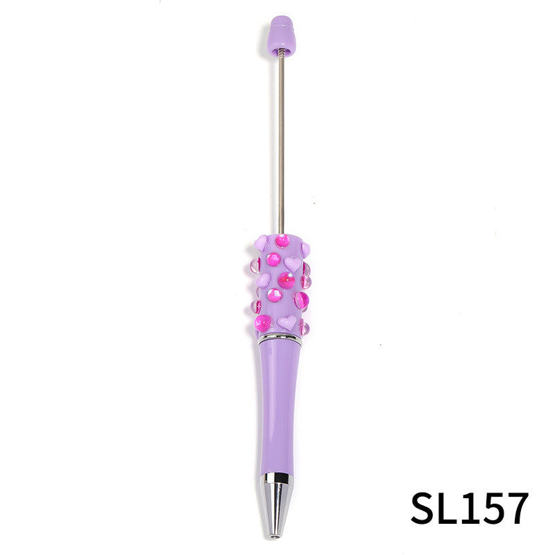 Wholesale 1opcs Heavy Industry Love Mermaid Beads Rhinestone Pen Handmade DIY Beaded Pen